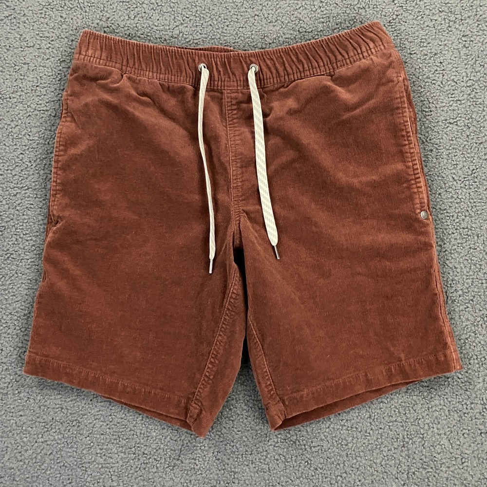 Vuori Optimist Elastic Waist 8" Short Mens Small Brown Corduroy Drawstring V385